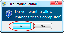 If your computer asks you to allow changes to be made click Yes.